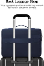MOSISO 360 Protective Laptop Case 15 inch, Laptop Sleeve Compatible with MacBook Air 15 M4 A3241 M3 A3114 M2 A2941 2025-2023, Dell XPS 15, Side Open Bag with 2 Raised&1 Flapover Pockets, Navy Blue