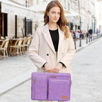 MOSISO 360 Protective Laptop Case 13.3 inch, 13-13.3 inch Laptop Sleeve Compatible with MacBook Air/Pro 13 / Pro 14,HP Dell Acer ASUS,Side Open Carrying Case with 4 Zipper Pockets&Handle, Lilac
