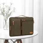 MOSISO 360 Protective Laptop Case 15 inch, 15 inch Laptop Sleeve Compatible with MacBook Air M4 M3 M2 2025 2024 2023, Dell XPS Plus, Side Open Carrying Case with 4 Zipper Pockets&Handle, Carob Brown