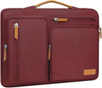 MOSISO 360 Protective Laptop Case 15 inch, 15 inch Laptop Sleeve Compatible with MacBook Air M4 M3 M2 2025 2024 2023, Dell XPS Plus, Side Open Carrying Case with 4 Zipper Pockets&Handle, Wine Red