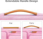 MOSISO 360 Protective Laptop Case 13.3 inch, 13-13.3 inch Laptop Sleeve Compatible with MacBook Air/Pro 13 / Pro 14,HP Dell Acer ASUS,Side Open Carrying Case with 4 Zipper Pockets&Handle, Pink