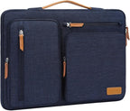 MOSISO 360 Protective Laptop Case 13.3 inch, 13-13.3 inch Laptop Sleeve Compatible with MacBook Air/Pro 13 / Pro 14,HP Dell Acer ASUS,Side Open Carrying Case with 4 Zipper Pockets&Handle, Navy Blue