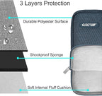 MOSISO Laptop Case 13.3 inch, 13-13.3 inch Laptop Sleeve Compatible with MacBook Air/Pro 13 / Pro 14, HP Dell ASUS Lenovo Notebook, Polyester Vertical Computer Sleeve Bag with Pocket, Haze Blue