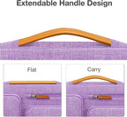 MOSISO 360 Protective Laptop Case 13.3 inch, 13-13.3 inch Laptop Sleeve Compatible with MacBook Air/Pro 13 / Pro 14,HP Dell Acer ASUS,Side Open Carrying Case with 4 Zipper Pockets&Handle, Lilac