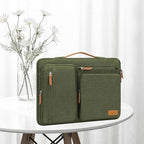 MOSISO 360 Protective Laptop Case 14 inch, 14 inch Laptop Sleeve Compatible with HP Lenovo Dell ASUS Acer, HP, Dell Latitude, Lenovo, Side Open Carrying Case with 4 Zipper Pockets&Handle, Olive Green