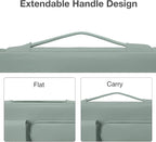 MOSISO 360 Protective Laptop Case 13.3 inch, 13-13.3 inch Laptop Sleeve Compatible with MacBook Air/Pro 13 / Pro 14, HP Dell ASUS Lenovo, Side Open Bag with 2 Raised&1 Flapover Pockets, Antique Green