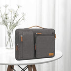 MOSISO 360 Protective Laptop Case 14 inch, 14 inch Laptop Sleeve Compatible with HP Lenovo Dell ASUS Acer, HP, Dell Latitude, Lenovo, Side Open Carrying Case with 4 Zipper Pockets&Handle, Taupe Gray