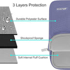 MOSISO Laptop Case 15 inch, 15 inch Laptop Sleeve Compatible with MacBook Air 15 M4 A3241 M3 A3114 M2 A2941 2025 2024 2023,Dell XPS 15,Polyester Vertical Computer Sleeve Bag with Pocket, Lavender Gray