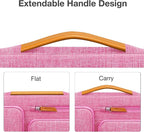 MOSISO 360 Protective Laptop Case 15 inch, 15 inch Laptop Sleeve Compatible with MacBook Air M4 M3 M2 2025 2024 2023, Dell XPS Plus, Side Open Carrying Case with 4 Zipper Pockets&Handle, Rose Red
