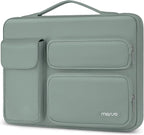 MOSISO 360 Protective Laptop Case 15 inch, Laptop Sleeve Compatible with MacBook Air 15 M4 A3241 M3 A3114 M2 A2941 2025-2023, Dell XPS 15, Side Open Bag with 2 Raised&1 Flapover Pockets, Antique Green