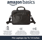 Amazon Basics 14 Inch Laptop and Tablet Shoulder Bag Carrying Case, Black, 24-Pack | 14 inch, Shoulder Strap, 24-pack