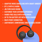 JBL Tune 670NC Adaptive Noise Cancelling Wireless On-Ear Headphones - Black - JBLT670NCBLKAM