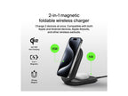 Belkin - Wireless charging stand - magnetic, foldable, with Qi2 + AC power adapter - 15 Watt - Fast Charge - black WIZ028TTBK