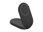 Belkin - Wireless charging stand - magnetic, foldable, with Qi2 + AC power adapter - 15 Watt - Fast Charge - black WIZ028TTBK