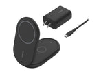 Belkin - Wireless charging stand - magnetic, foldable, with Qi2 + AC power adapter - 15 Watt - Fast Charge - black WIZ028TTBK