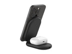 Belkin - Wireless charging stand - magnetic, foldable, with Qi2 + AC power adapter - 15 Watt - Fast Charge - black WIZ028TTBK
