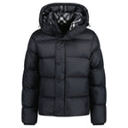 Burberry 'Halsby' Hooded Check Down Jacket Black