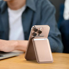 Vegan-Leather Magnetic Wallet Stand