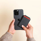 Vegan-Leather Magnetic Wallet Stand